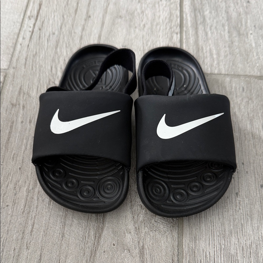 Toddler Nike Kawa Black and White Slide Sandals, Size 8